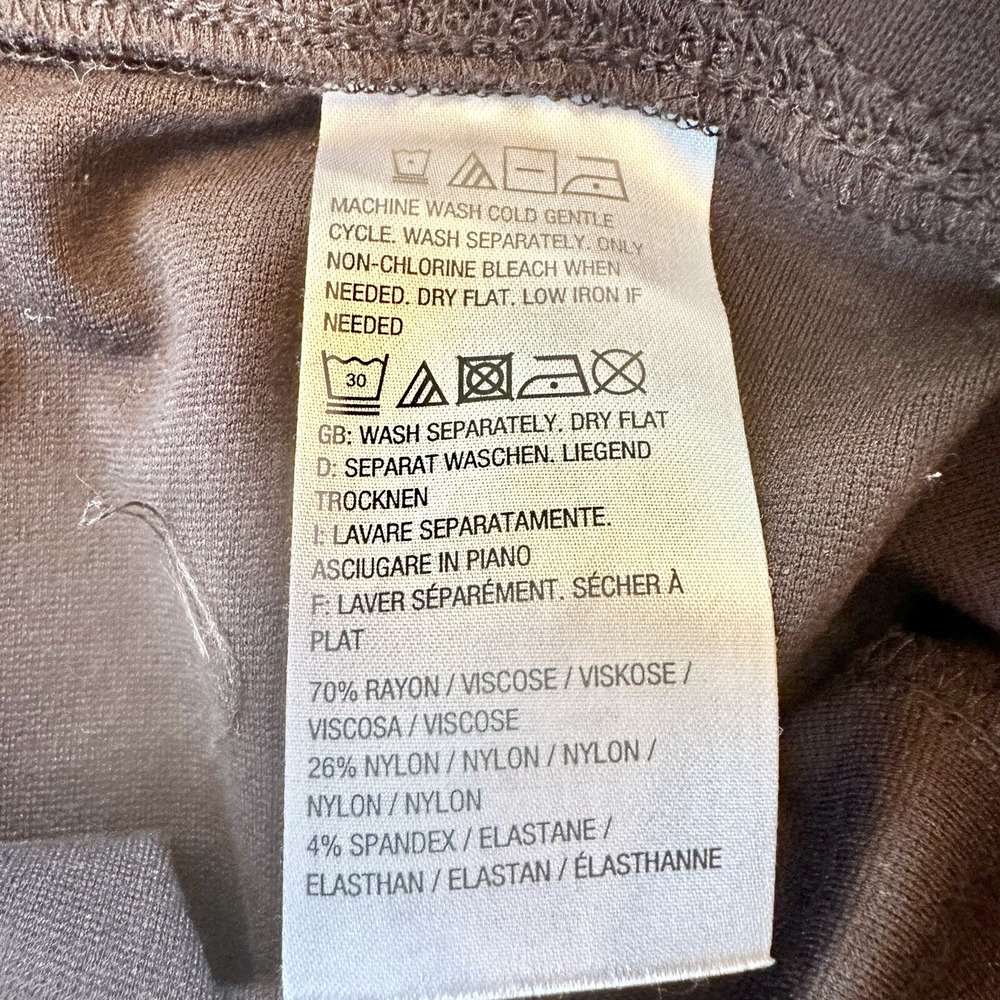 Susan Graver Liquid Knit Pants Womens Large Brown Straight Leg Pull On Career - Picture 9 of 10